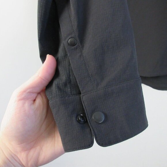 Lululemon Men's Double Pocket LS Long Sleeve Overshirt S Black Shirt Vented 272 - Picture 5 of 9